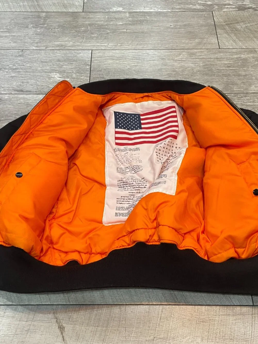 Alpha Industries MA-1 Bomber Jacket Blood Chit Limited Edition Black USAF Small - Picture 3 of 10